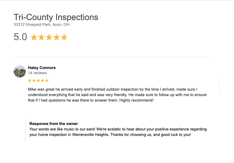Warrensville Heights Ohio Home Inspector
