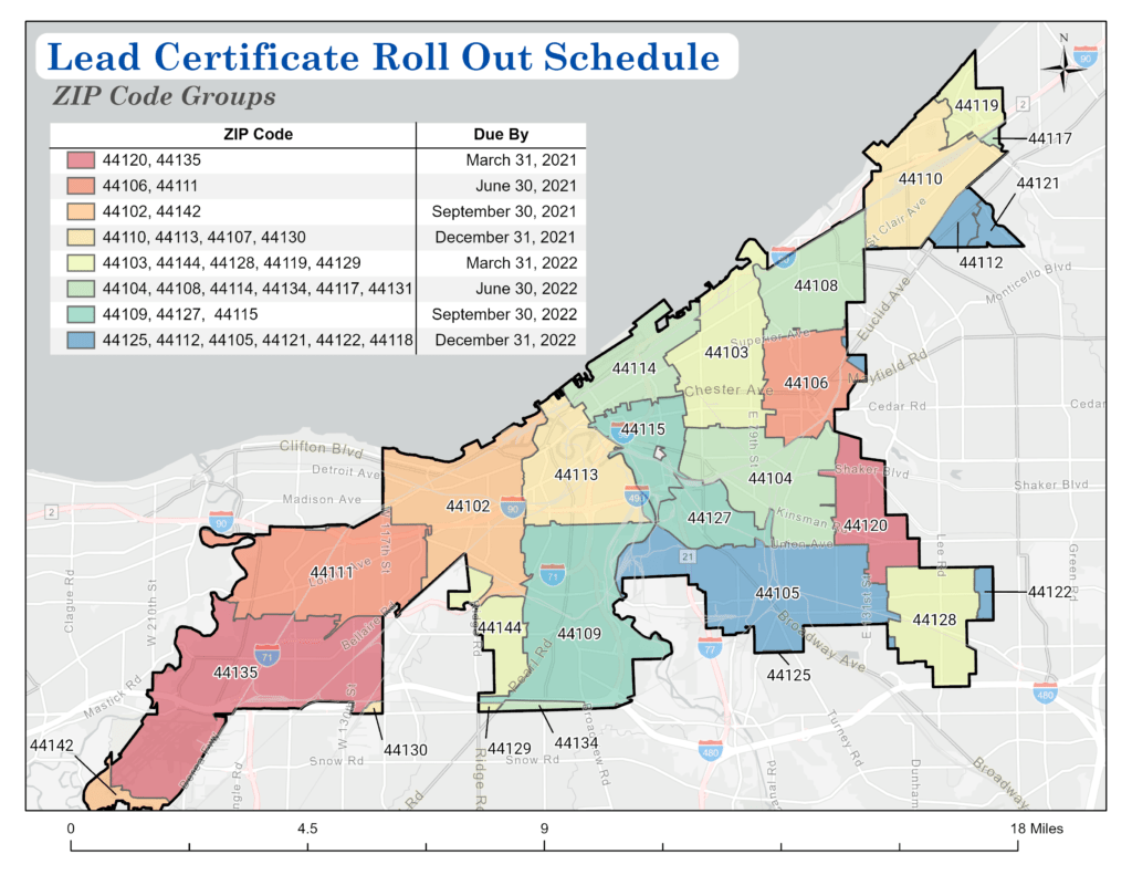 Cleveland Lead Test Schedule