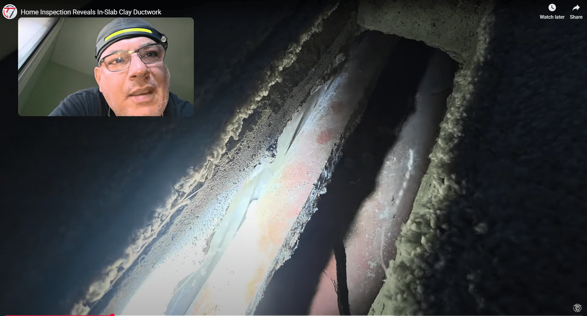 in-slab clay ductwork